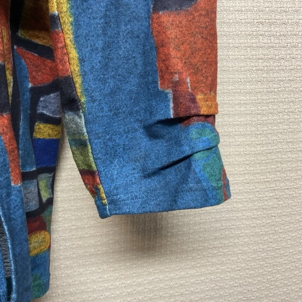 Ali Miles Womens Large Multicolor‎ Geo Abstract  Cowl Neck Tunic Top